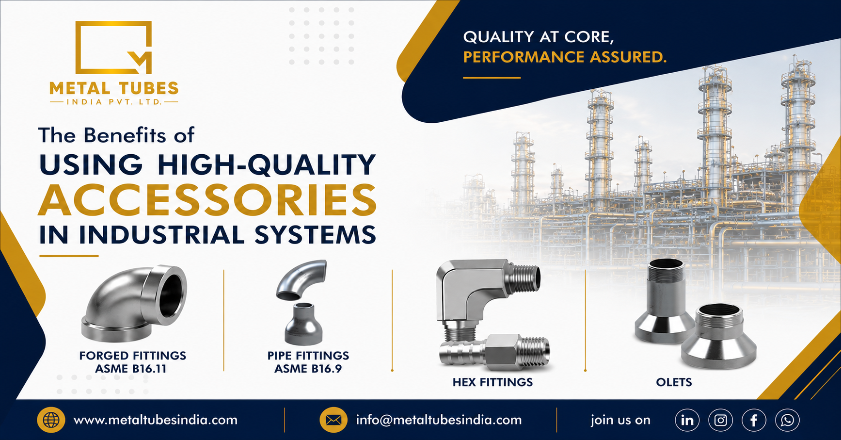 High Quality Instrumentation Fittings | M Metal Tubes India